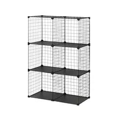 JUST HOME COLLECTION - Organizador 6 Cubos 71x107x36 cm Negro