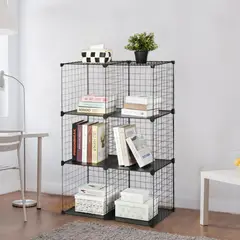 JUST HOME COLLECTION - Organizador 6 Cubos 71x107x36 cm Negro