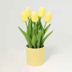 JUST HOME COLLECTION - Planta artificial tulipan amarillo 38 cm