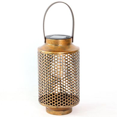 Farol decorativo exterior solar cobre 24 cm