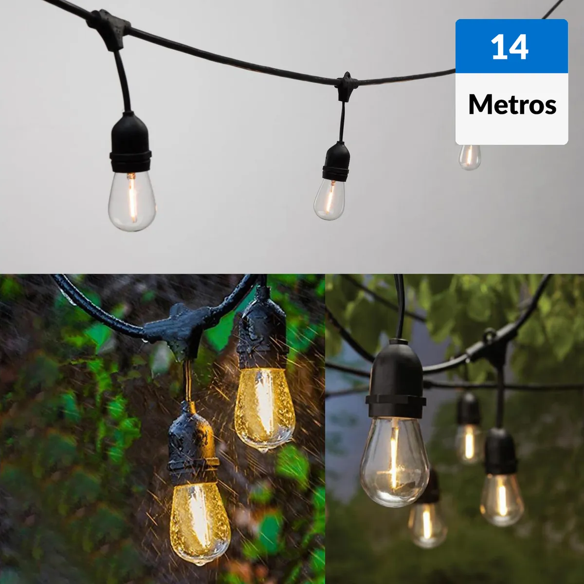 JUST HOME COLLECTION - Guirnalda 14 m 10 luces con ampolletas