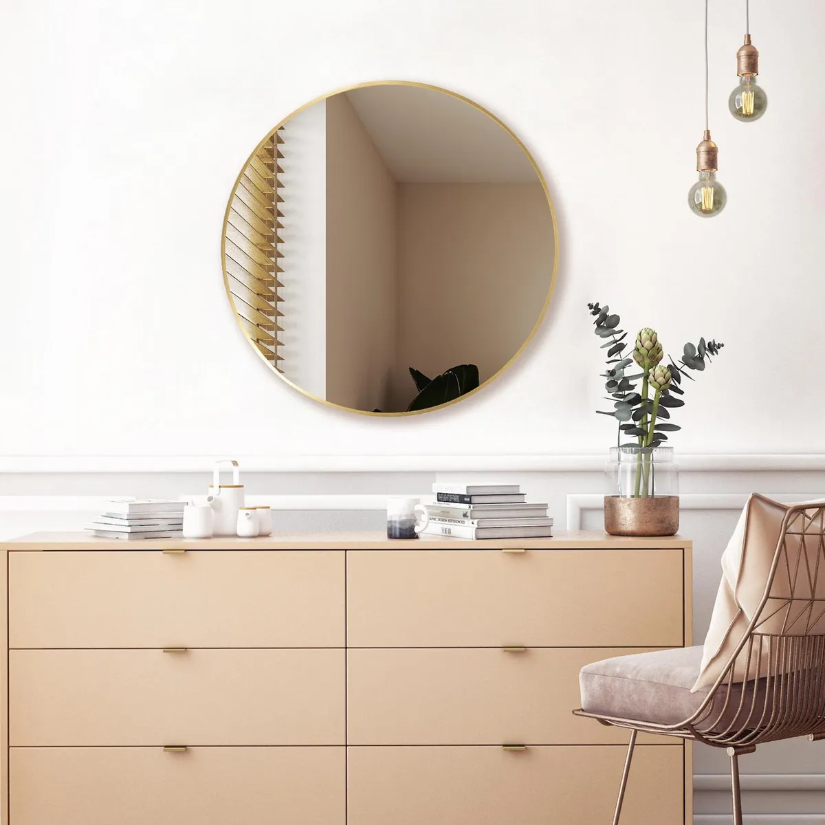 JUST HOME COLLECTION - Espejo Decorativo Redondo 100 cm