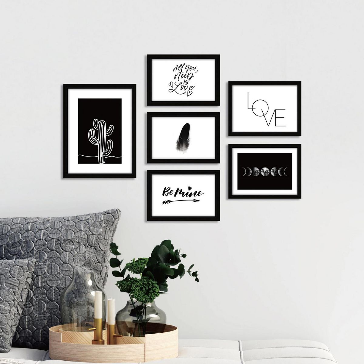 JUST HOME COLLECTION - Marco de Foto 5 Unidades 32x23 cm Negro Plástico