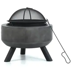 JUST HOME COLLECTION - Brasero Redondo 55,5 cm Gris Metal