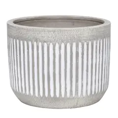 JUST HOME COLLECTION - Macetero Vitoria de Cerámica 33x26 cm Gris