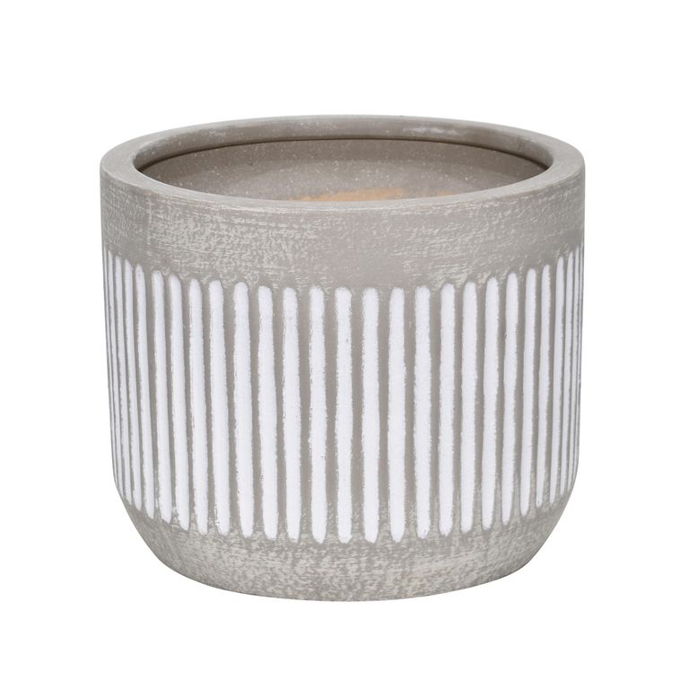 Macetero Vitoria de Cerámica 26x21 cm Gris