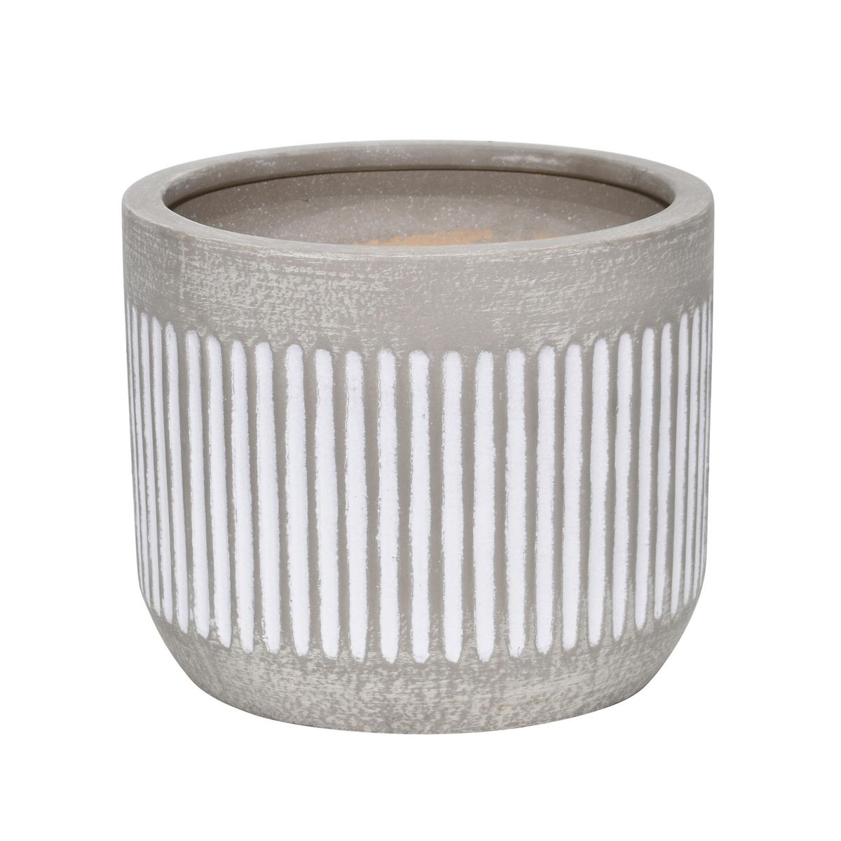 JUST HOME COLLECTION - Macetero Vitoria de Cerámica 26x21 cm Gris