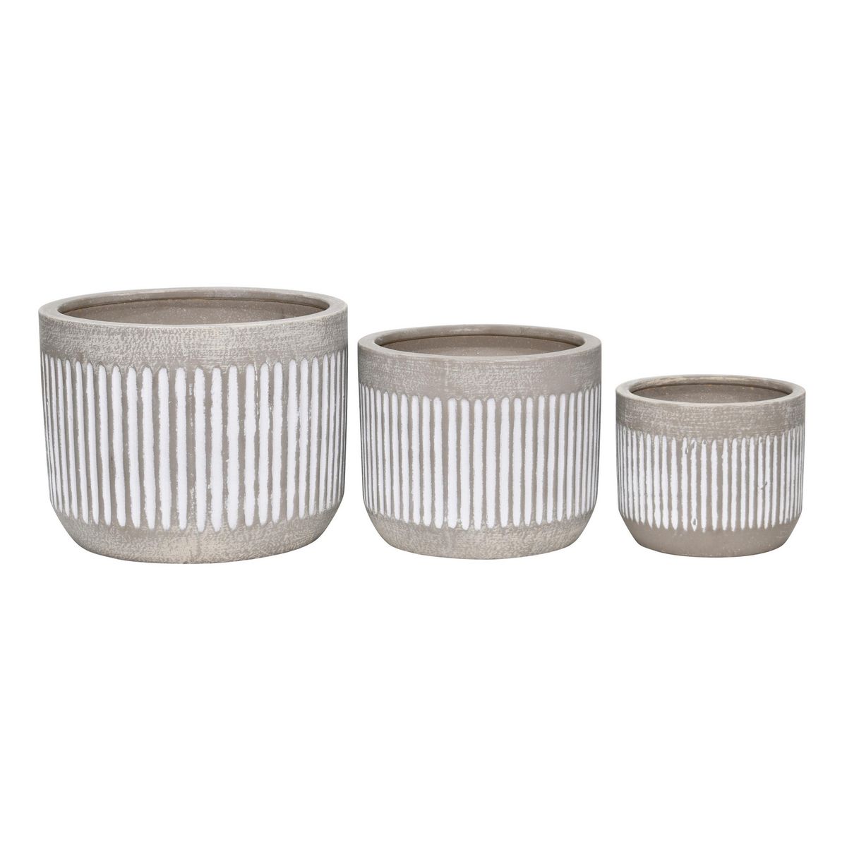 JUST HOME COLLECTION - Macetero Vitoria de Cerámica 26x21 cm Gris