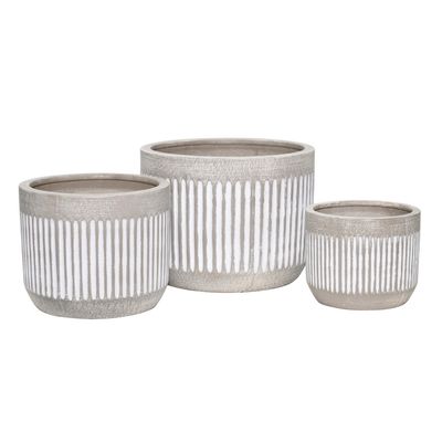 Imagen 2 del producto Macetero Vitoria de Cerámica 21x18 cm Gris