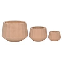 Set de 3 maceteros cerámica color terracota