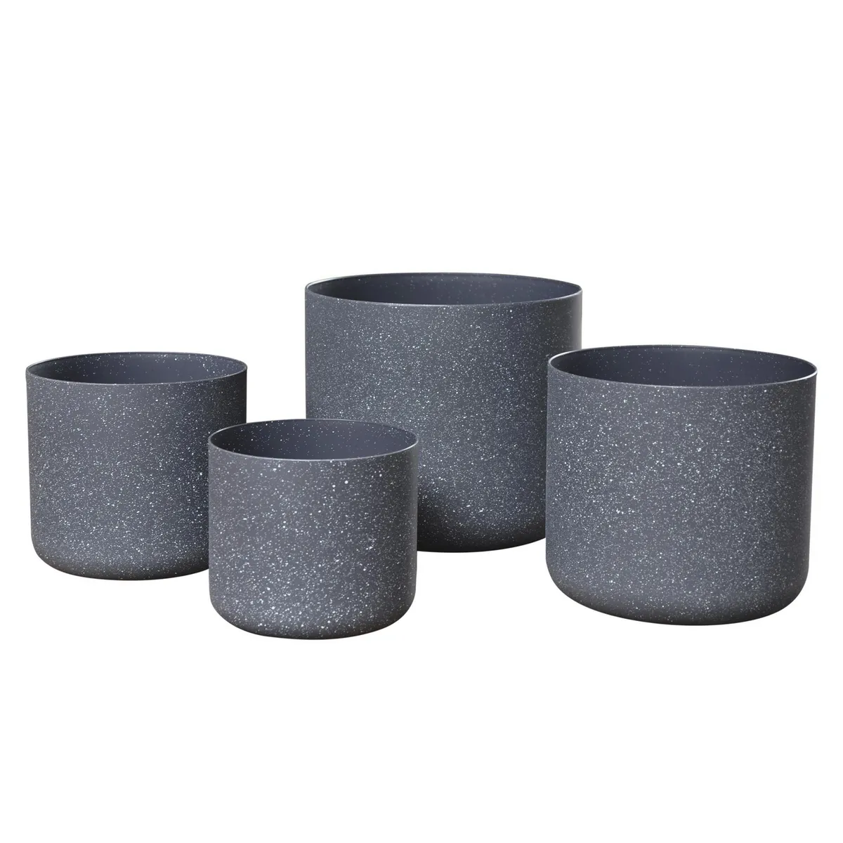 JUST HOME COLLECTION - Set 4 tamaños de maceteros denver color plomo