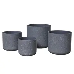 JUST HOME COLLECTION - Set 4 tamaños de maceteros denver color plomo