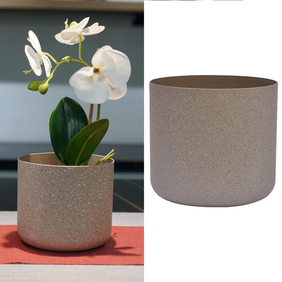 JUST HOME COLLECTION - Macetero Denver de Plástico 14x12.5 cm Beige