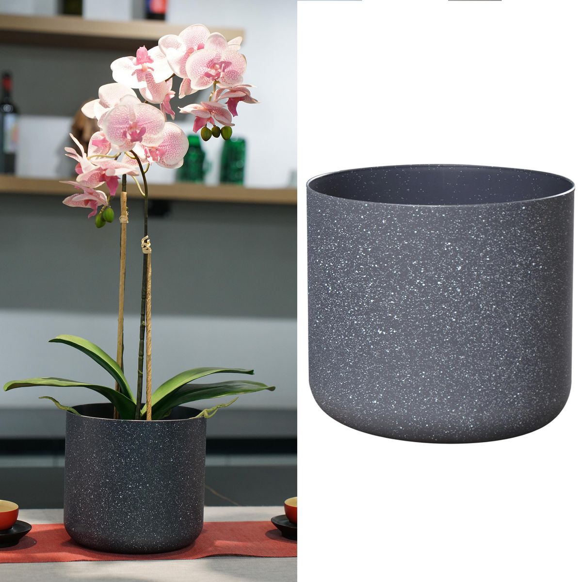 JUST HOME COLLECTION - Macetero Denver de Plástico 18x17 cm Plomo