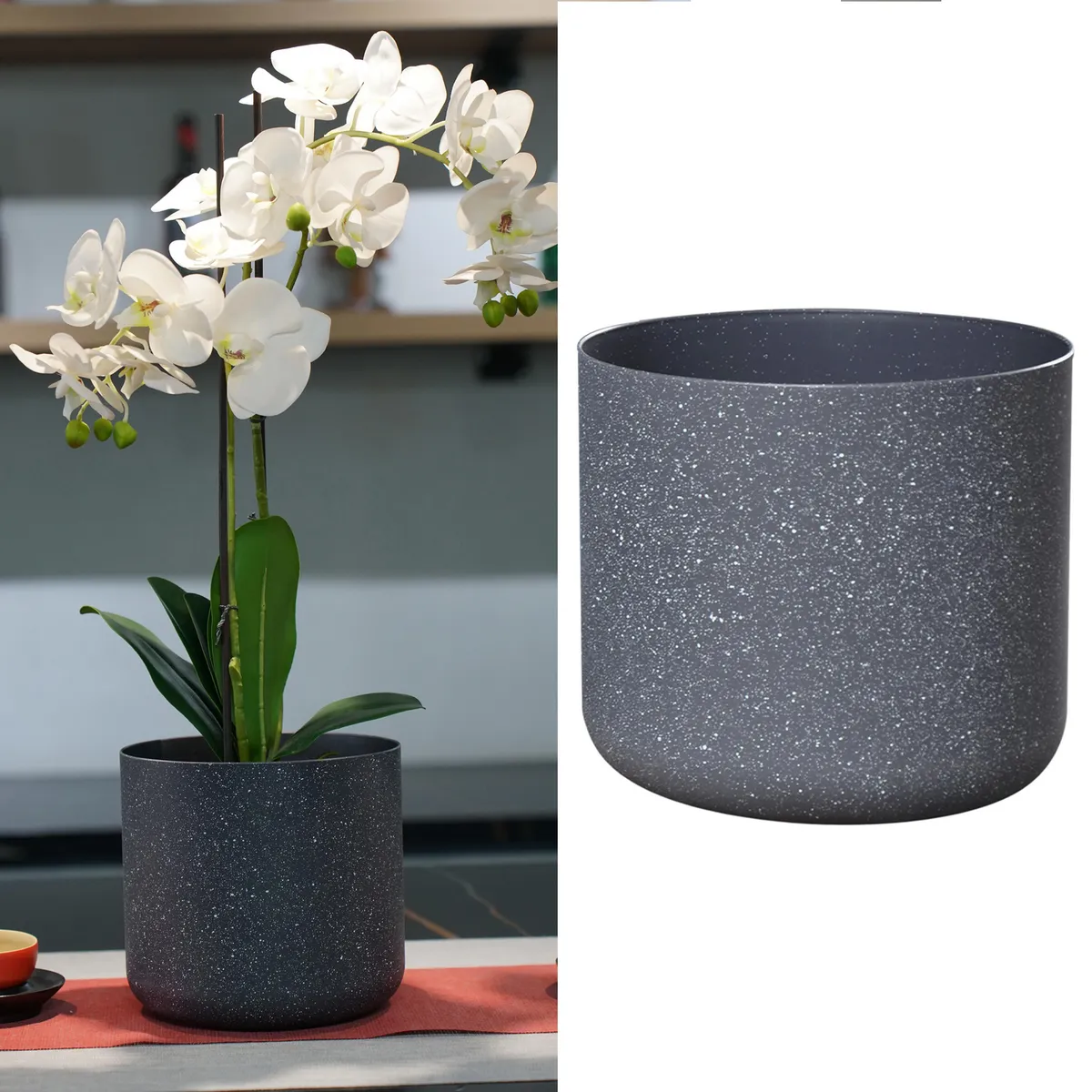 JUST HOME COLLECTION - Macetero Denver de Plástico 16x15 cm Plomo