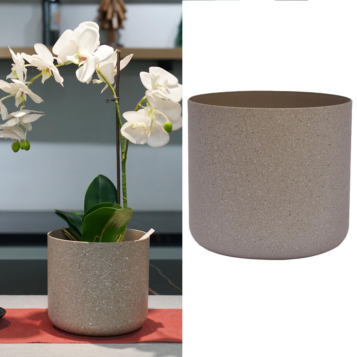 JUST HOME COLLECTION - Macetero Denver de Plástico 16x15 cm Beige