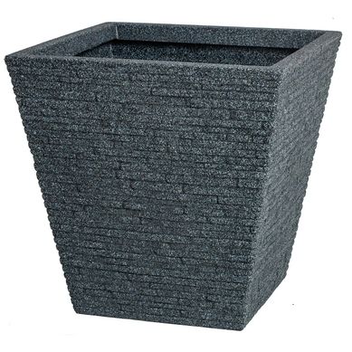 Macetero look piedra color gris 33x33 cm