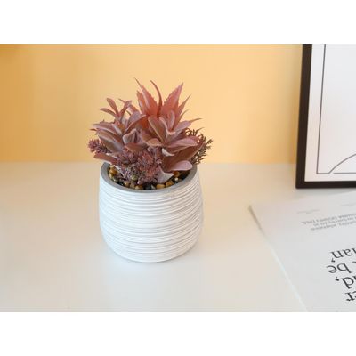 Imagen 2 del producto Planta Artificial Suculenta 19 cm Gris/Rojo
