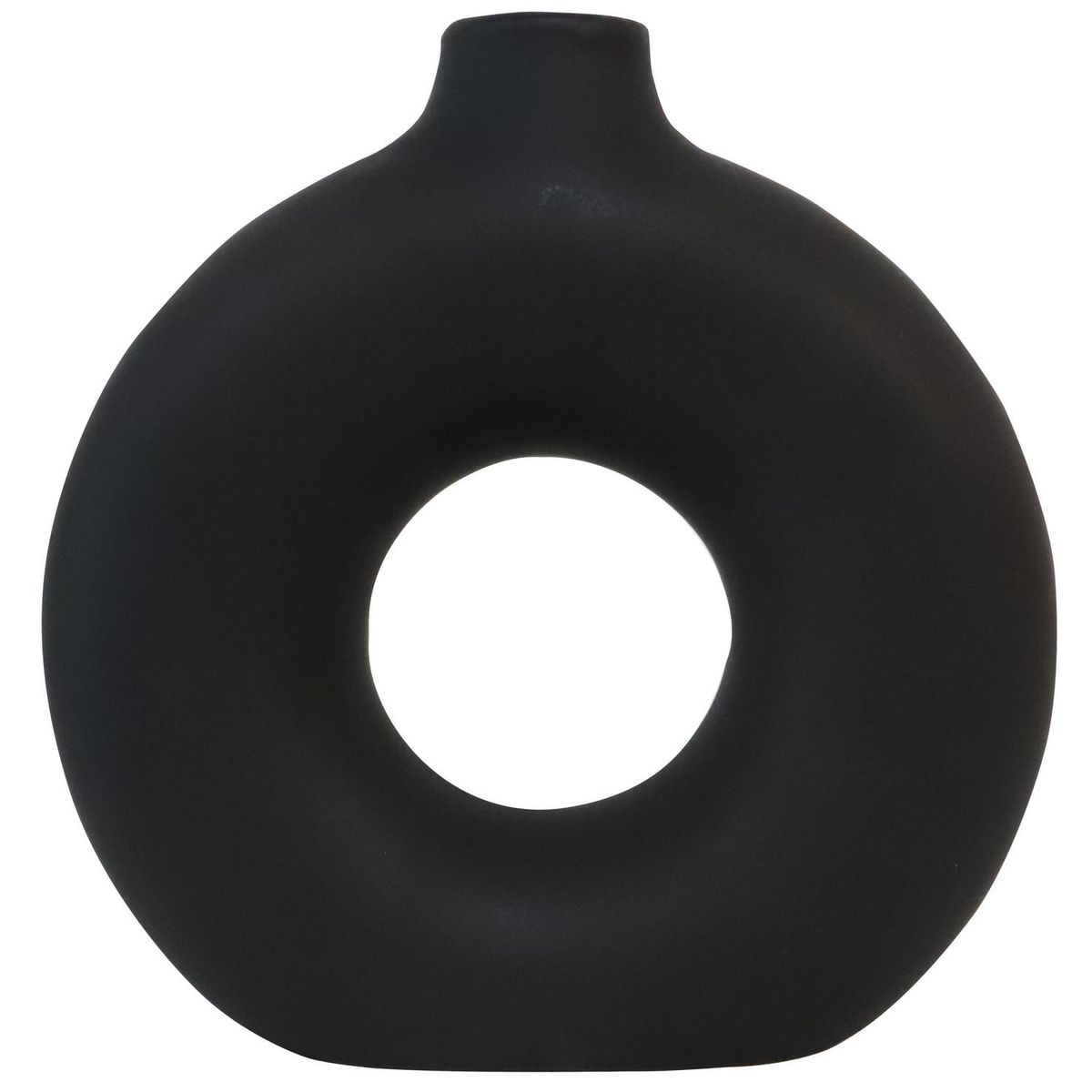 JUST HOME COLLECTION - Florero cerámica circular negro 15 cm
