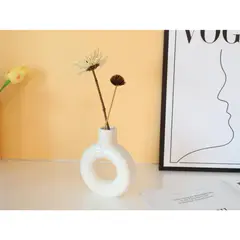 JUST HOME COLLECTION - Florero cerámica blanco 15 cm