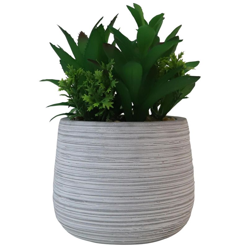 JUST HOME COLLECTION - Planta artificial suculenta con macetero 21 cm