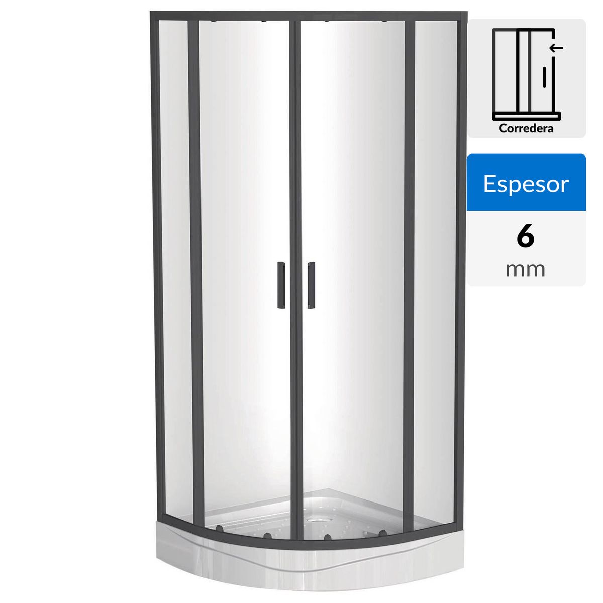 SENSI DACQUA - Mampara con receptáculo negra