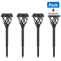 JUST HOME COLLECTION - Pack 4 Estacas Solares Lime 2 V IP44 Luz Fría