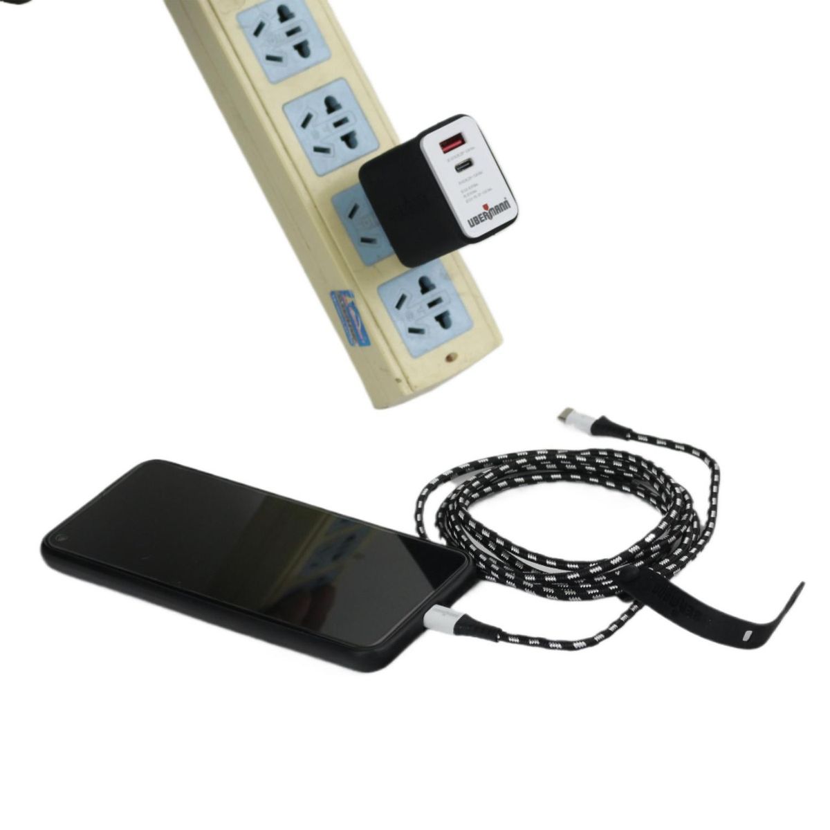 UBERMANN - Cable carga rápida tipo C a tipo C hecho con Kevlar