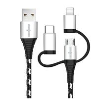 Cable Usb 3 En 1 Carga Rápida Reforzado Con Kevlar 2 Metros