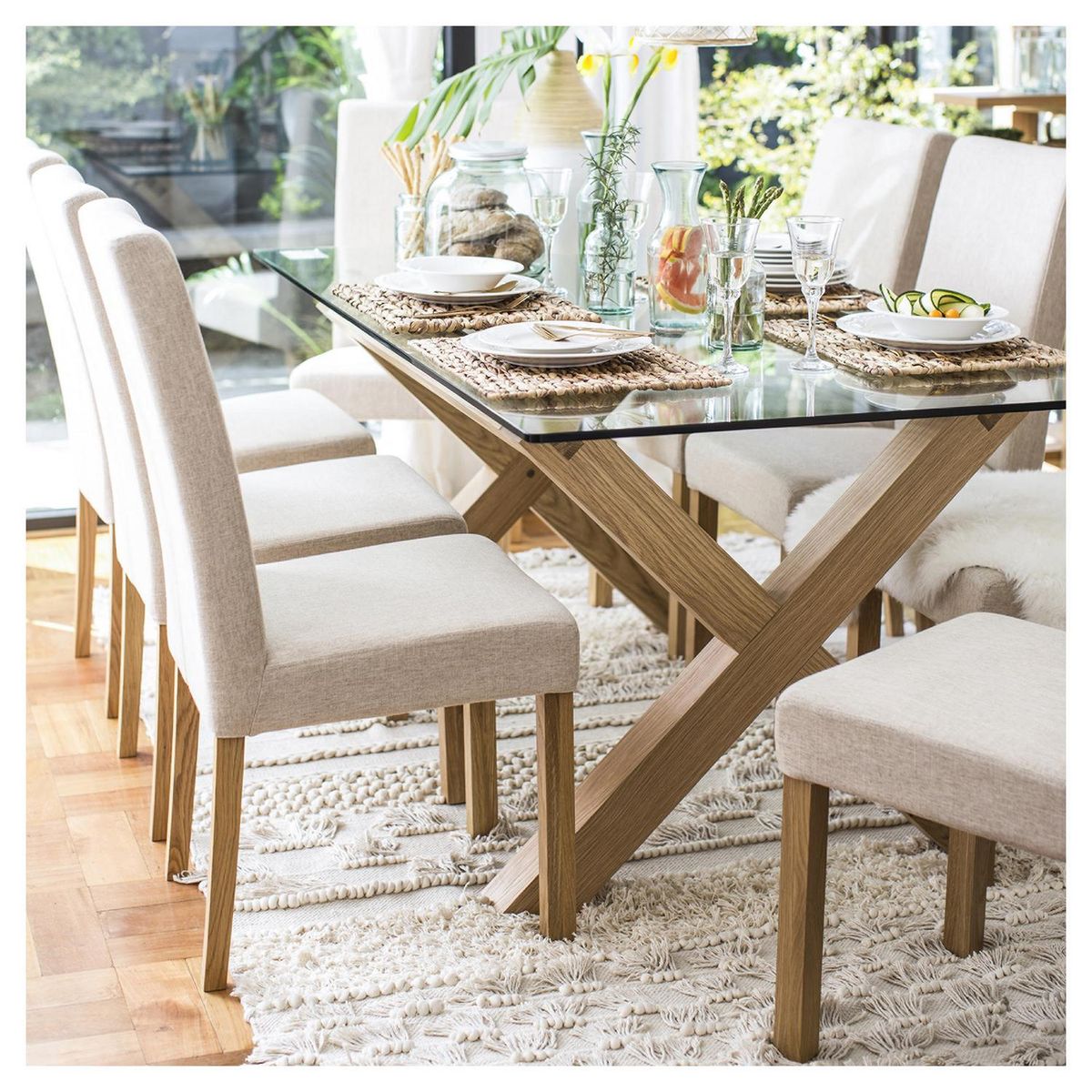 HOMY - Set de 2 Sillas Lyon Roble 98x44x56 cm