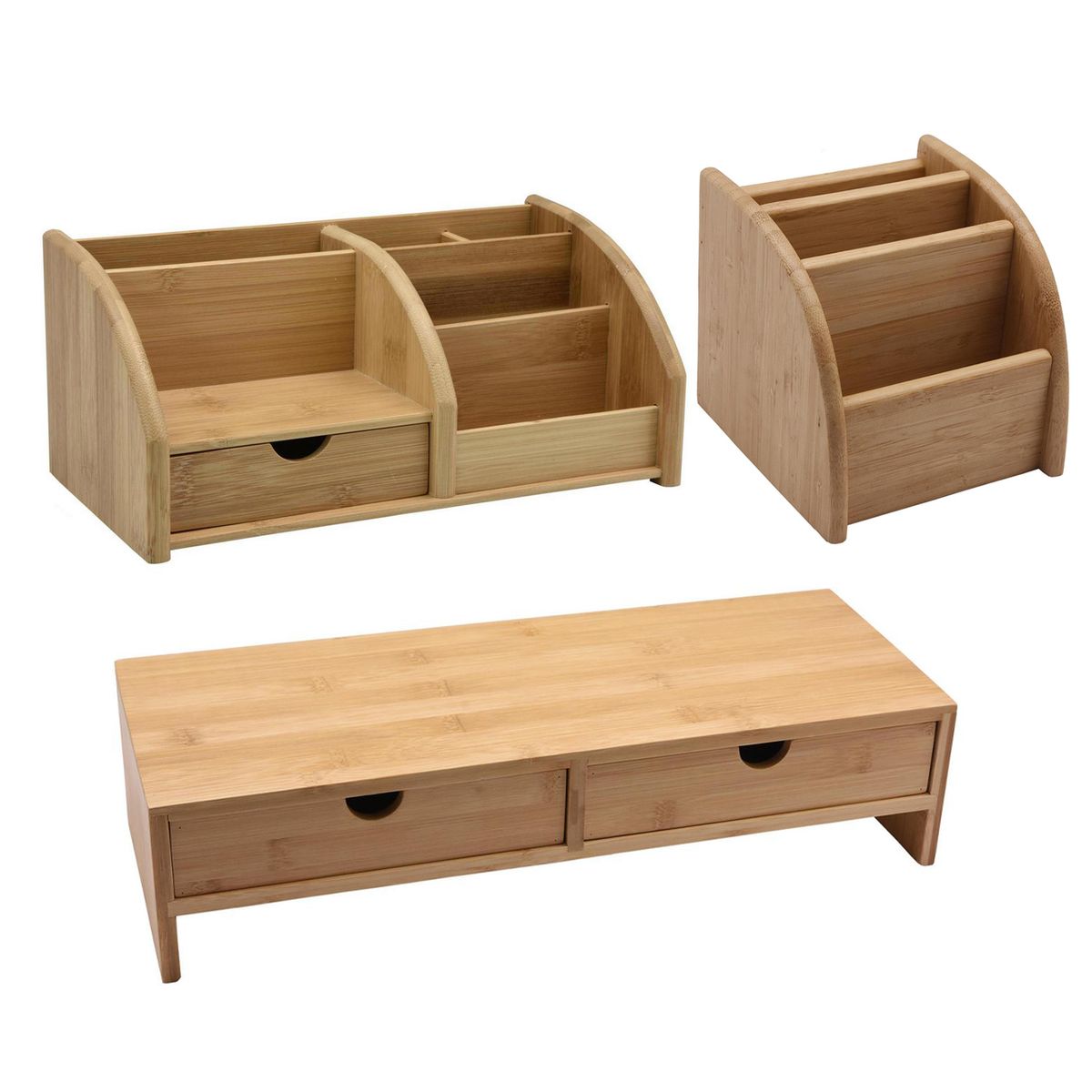 JUST HOME COLLECTION - Combo Organizadores Escritorio Bambu