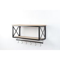 Repisa Madera 2 Nivel(es) 62x32.5x20 cm Natural/Negro