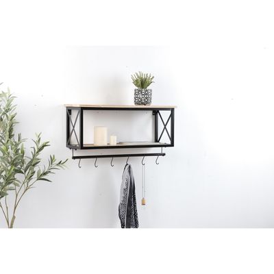 Imagen 2 del producto Repisa Madera 2 Nivel(es) 62x32.5x20 cm Natural/Negro