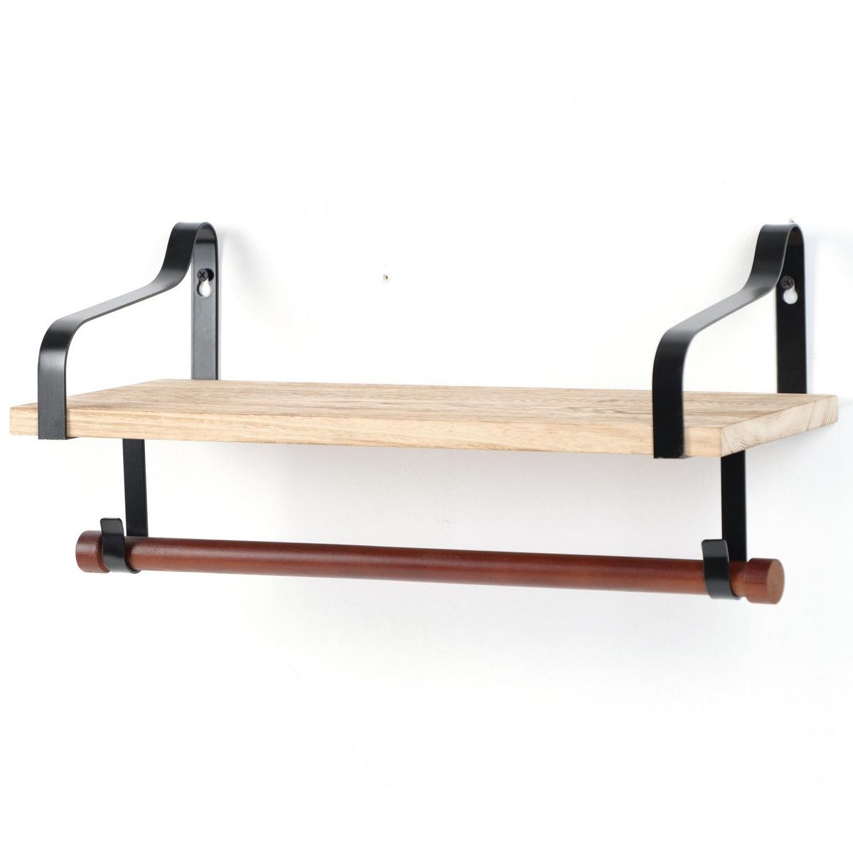 JUST HOME COLLECTION - Repisa Madera 1 Nivel(es) 44x20x19 cm Natural/Negro/Café