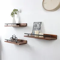 Set de Repisas Madera 3 Nivel(es) 40x5x15 cm Café/Negro