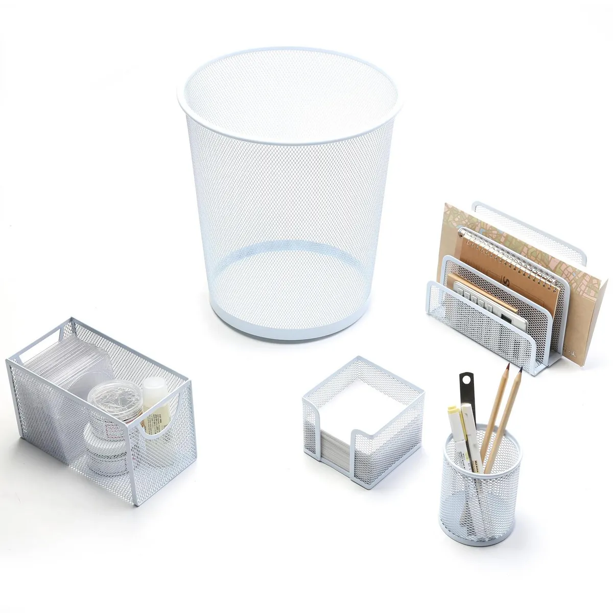 JUST HOME COLLECTION - Set de organización de oficina blanco