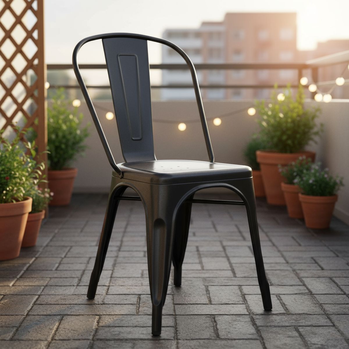 JUST HOME COLLECTION - Silla Tolix Negro 84x45x53 cm