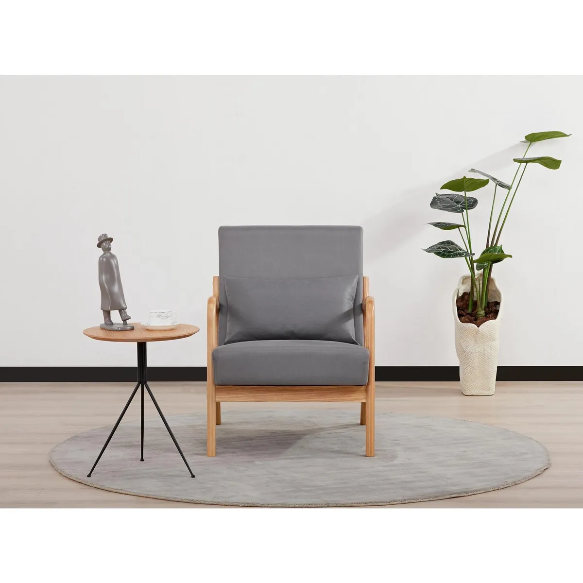 JUST HOME COLLECTION - Poltrona 1 cuerpo Bodo 60x76x73 cm Gris