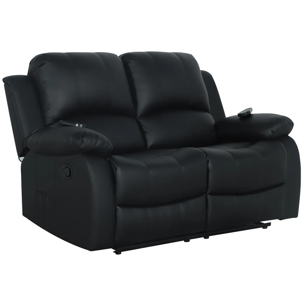 JUST HOME COLLECTION - Sofá Bergere Reclinable Masajeador 2 cuerpos Atlanta 150x101x94 cm Negro
