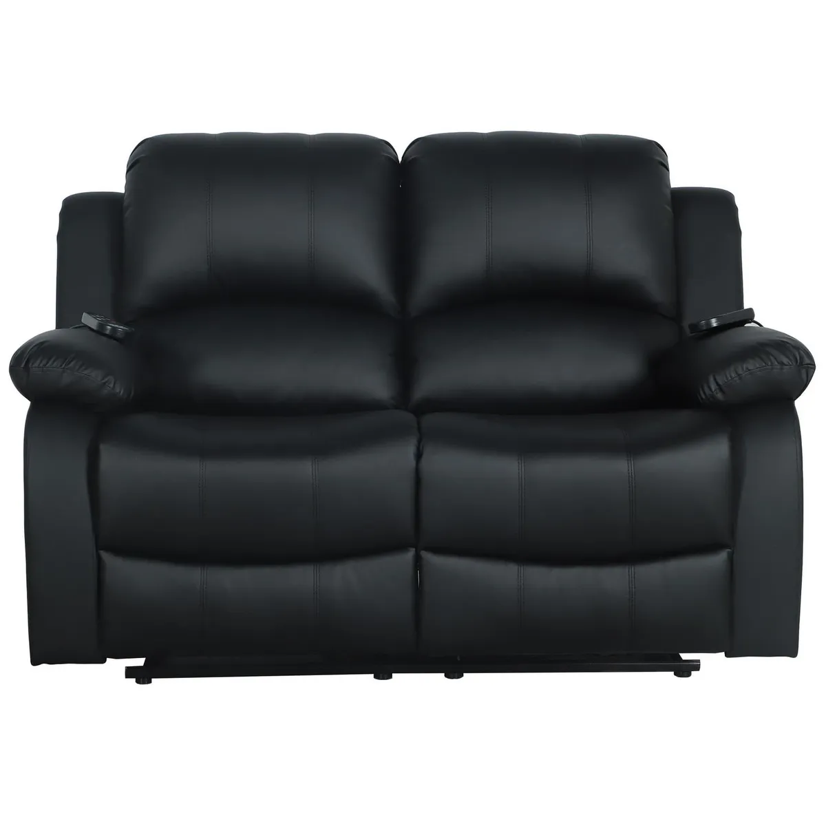 JUST HOME COLLECTION - Sofá Bergere Reclinable Masajeador 2 cuerpos Atlanta 150x101x94 cm Negro