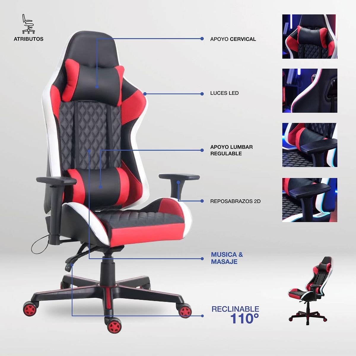 JUST HOME COLLECTION - Silla Gamer Escritorio Pro Gaby