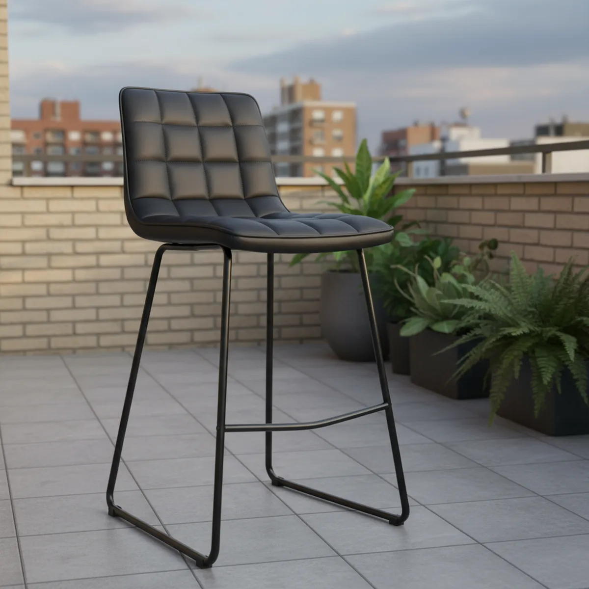 JUST HOME COLLECTION - Silla Bar Belma Negro 95x42x54 cm