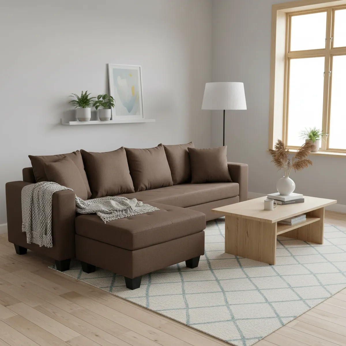 JUST HOME COLLECTION - Seccional Palmas Café 213x146x85 cm