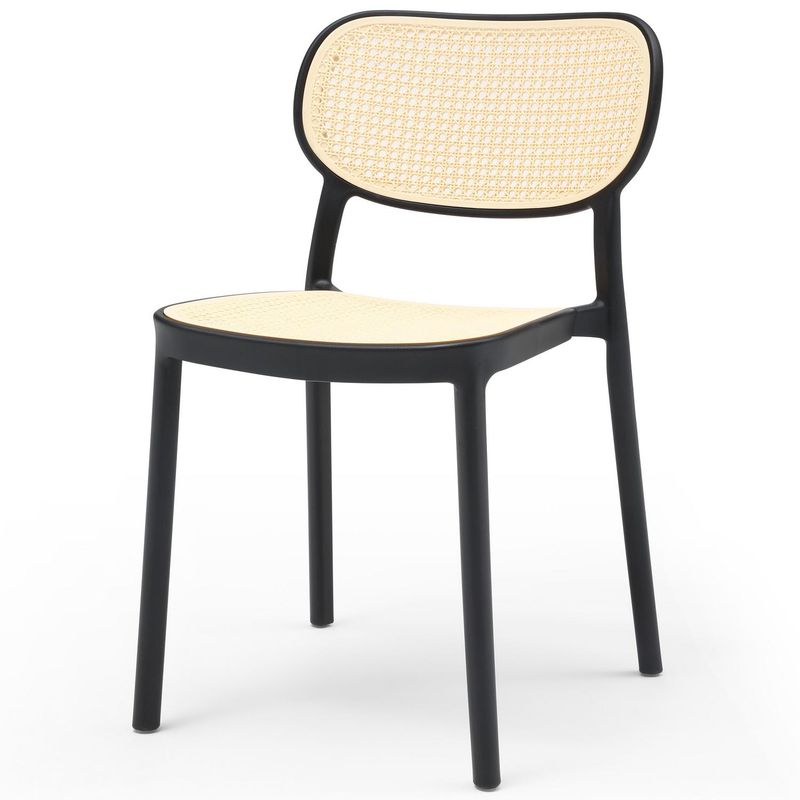 JUST HOME COLLECTION - Silla Fija Luv Negro, beige 78.2x47.5x53.8 cm