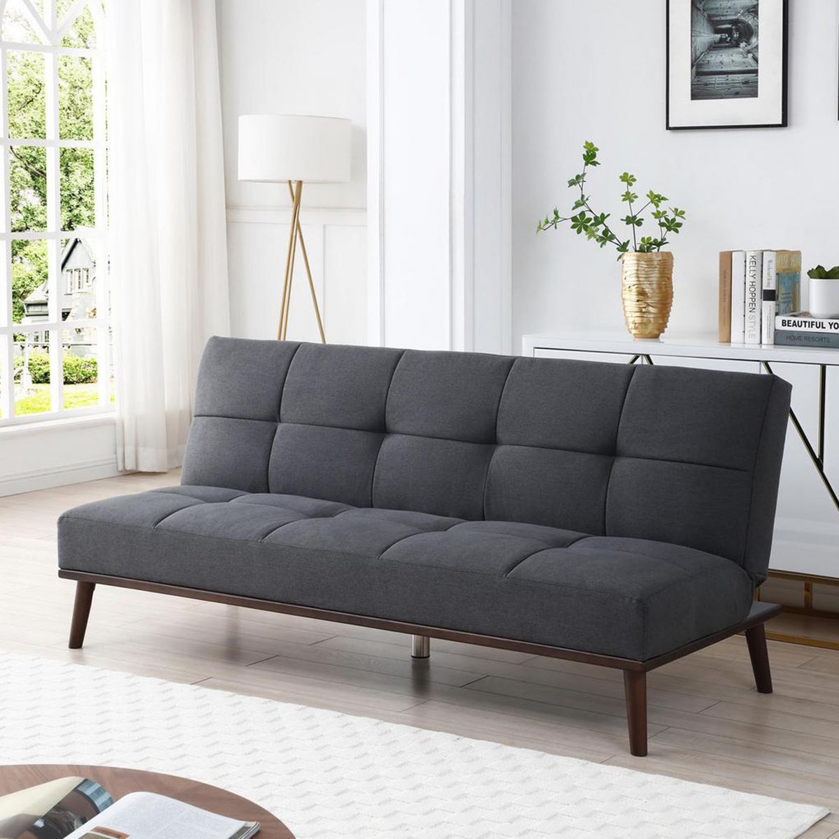 JUST HOME COLLECTION - Futón Rafael Gris oscuro 189x106x84 cm