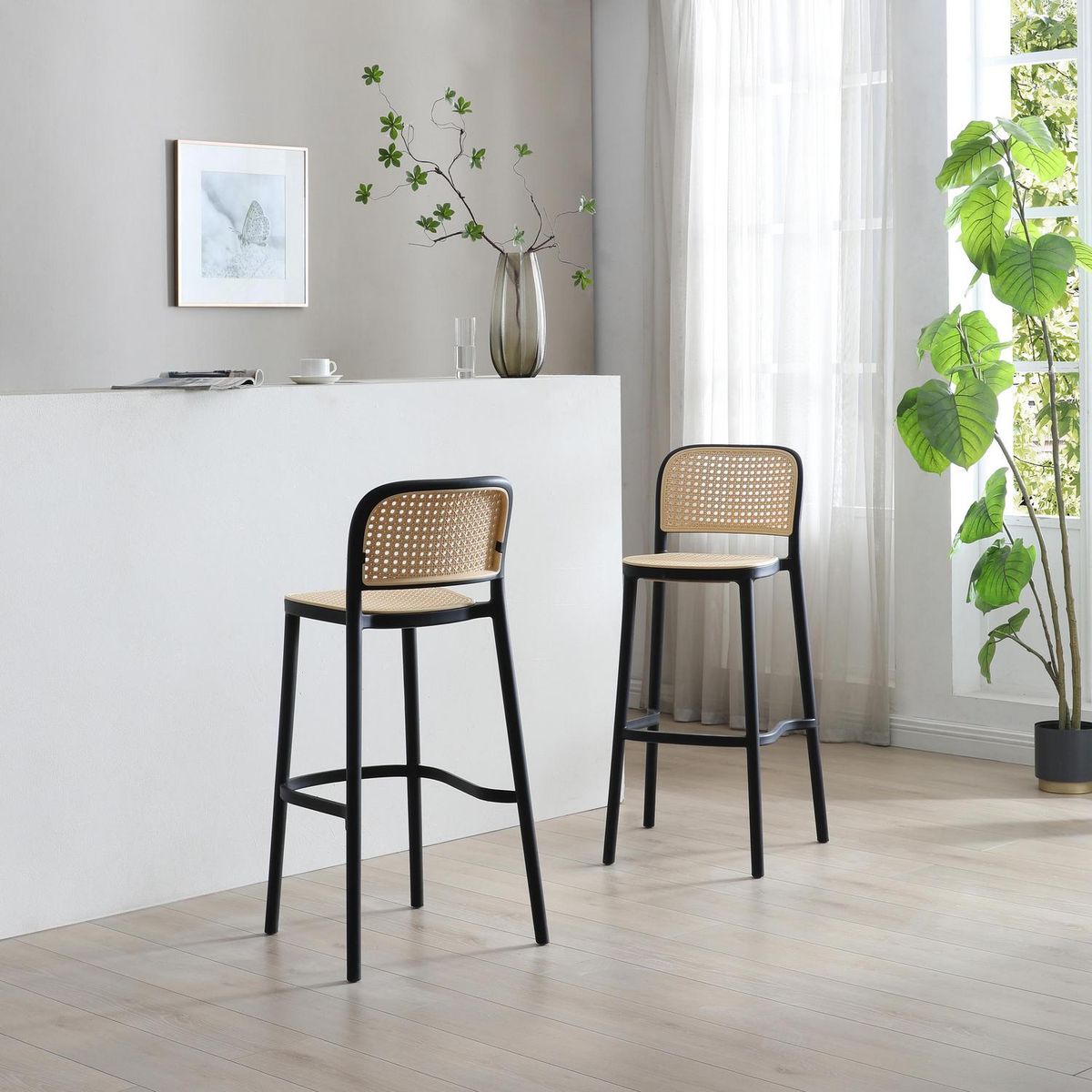 JUST HOME COLLECTION - Silla Bar Luv Negro, beige 102.5x52x51.5 cm
