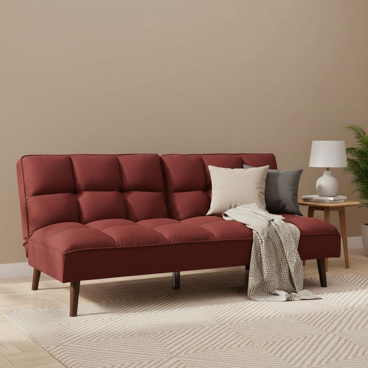 JUST HOME COLLECTION - Futón Artfort Rojo oscuro 182x115x86 cm