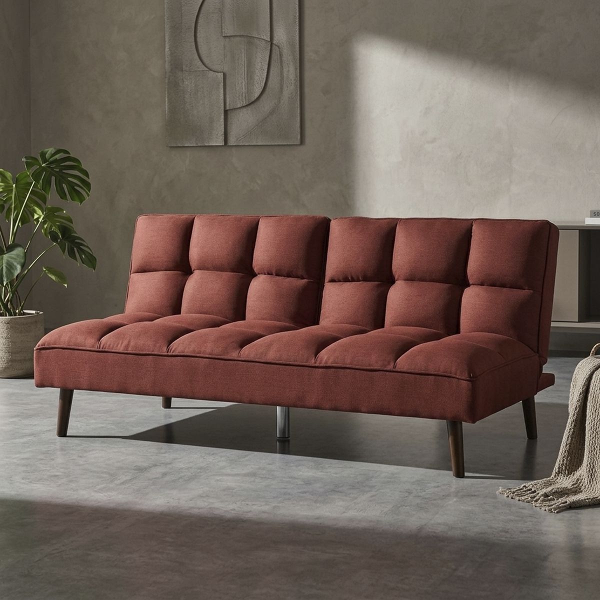 JUST HOME COLLECTION - Futón Artfort Rojo oscuro 182x115x86 cm