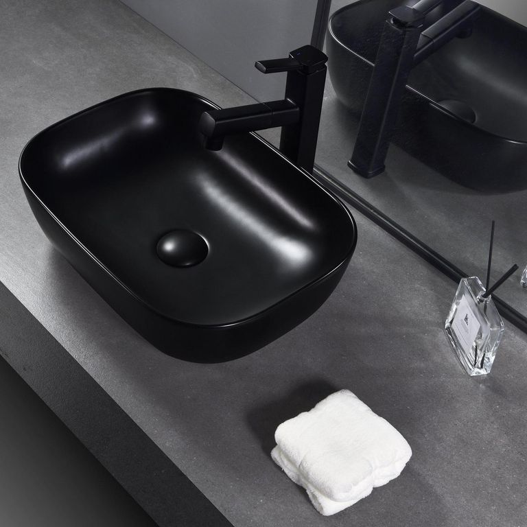 Lavamanos con Forma Rectangular Porcelana 46.5x13.5x32 cm