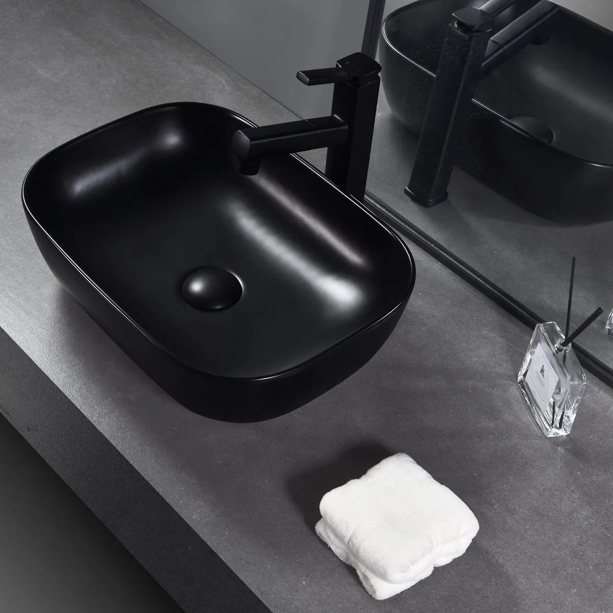 SENSI DACQUA - Lavamanos con Forma Rectangular Porcelana 46.5x13.5x32 cm